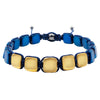 Hematite 8mm Magnetic Beaded Bracelet with Adjustable Rope - Square - Gold/Blue