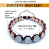 Hematite 8mm Magnetic Beaded Bracelet with Adjustable Rope - Hexagon - Grey/Copper