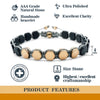 Hematite 8mm Magnetic Beaded Bracelet with Adjustable Rope - Hexagon - Copper/Grey